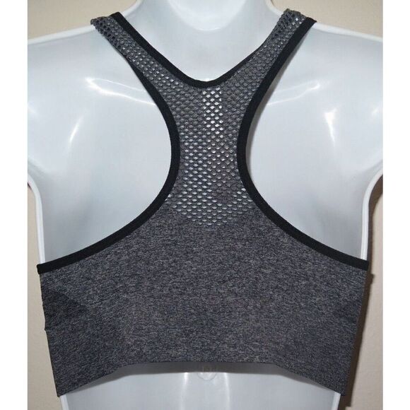 Victoria's Secret Womens Sz M Gray Heather Seamless Unlined Racerback Sports Bra - Picture 3 of 8